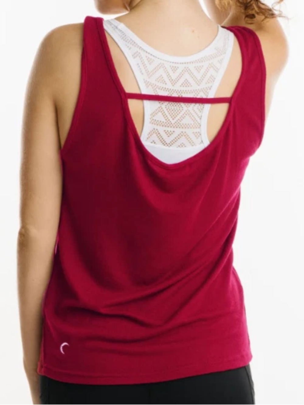 Zyia Active Women's  cranberry red active yoga workout top flowy size small